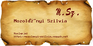 Mozolányi Szilvia névjegykártya
